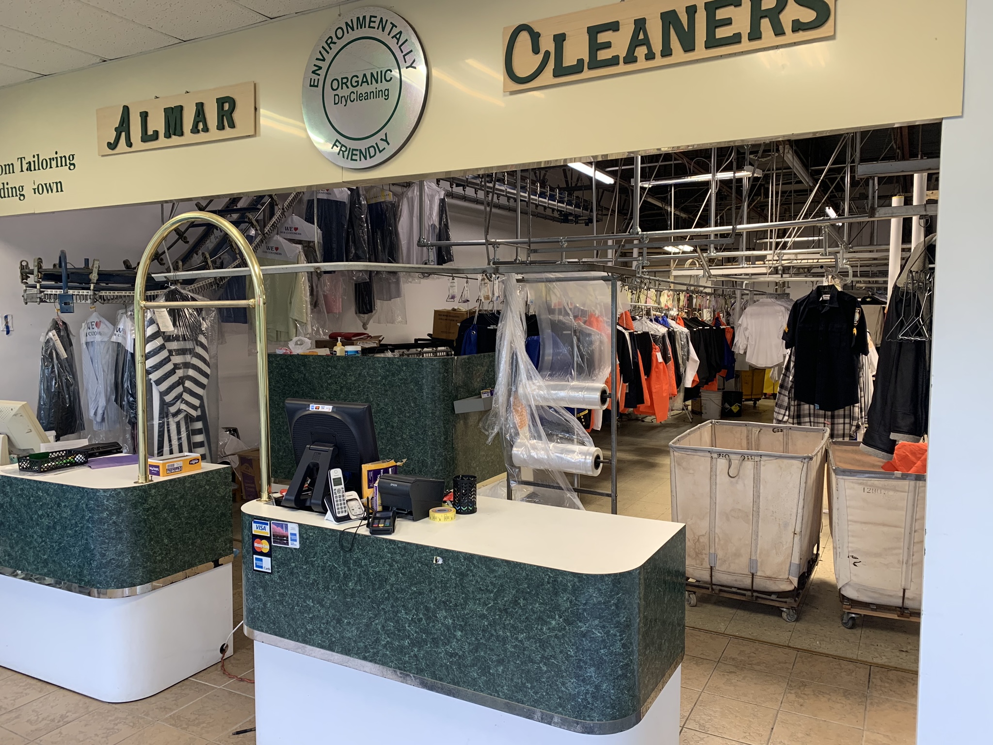 the inside of an Almar Cleaners location