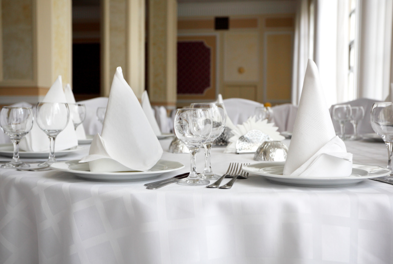 fancy place settings on a fancy tablecloth